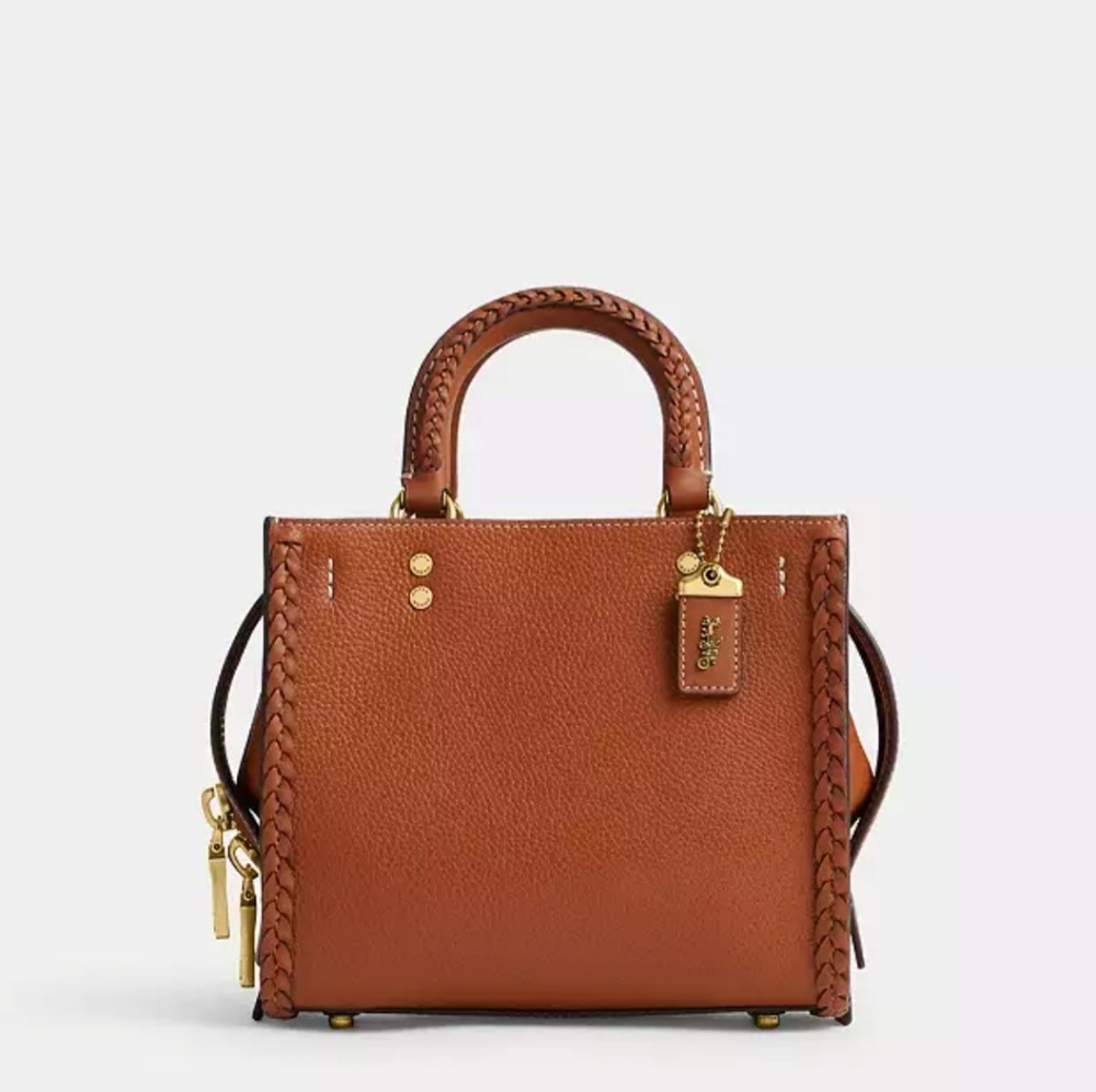🎀Authentic Coach Rogue 20 With Braid. Pebble Leather/Brass/Burnished Amber✨️